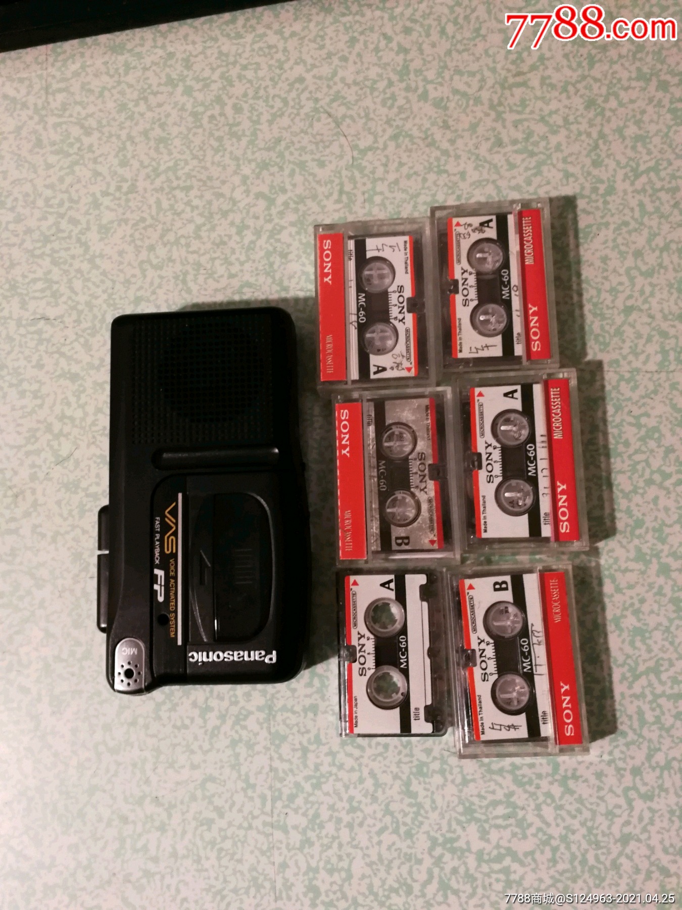 松下微型录音机,6盘微型录音带