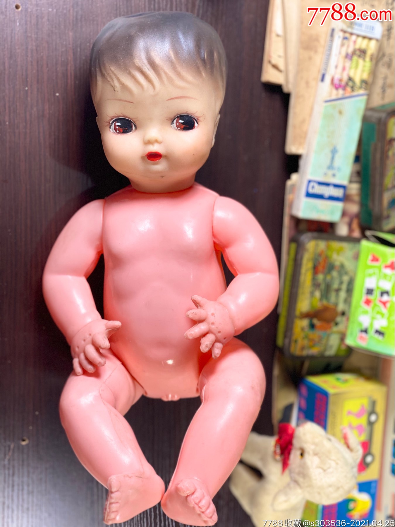 80年代国产儿童玩具胶皮塑料娃娃