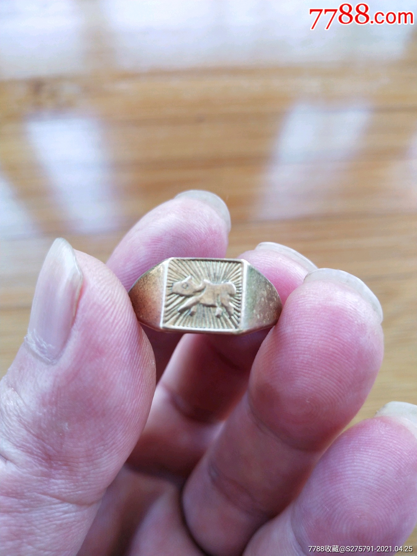 黄铜牛戒指铜质精纯强磁不吸