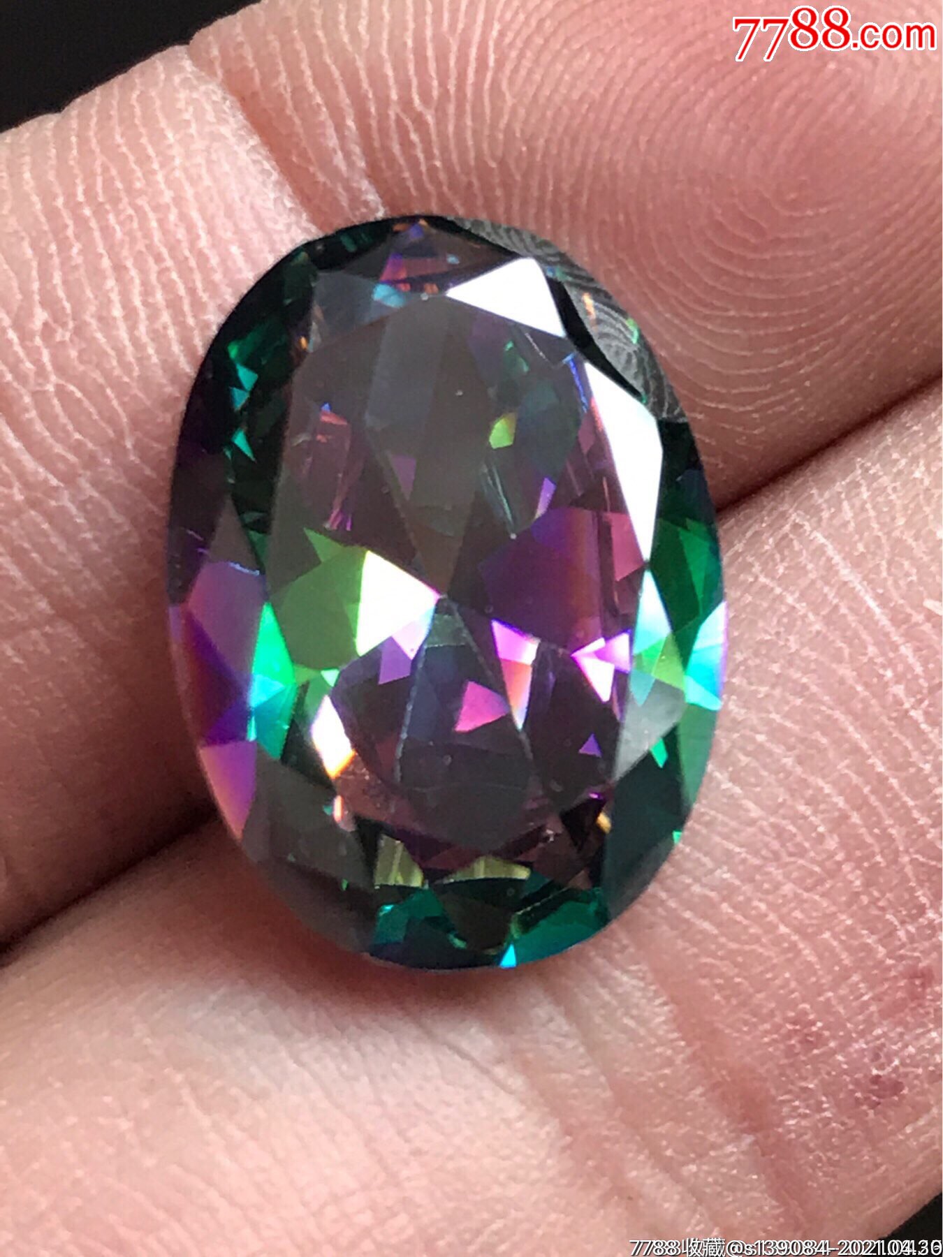 天然斑斓石蓝彩刚玉戒指面