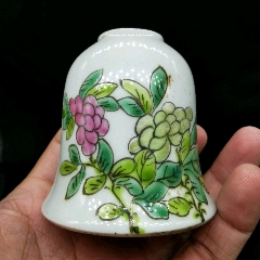 同治年制粉彩钟形水盂_旧瓷器_桃城钱币【7788字画网】