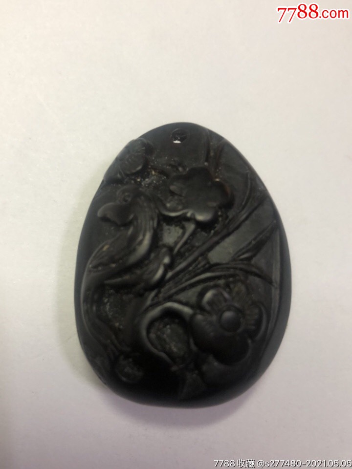 和田玉墨玉雕件吊坠_价格150元_第1张