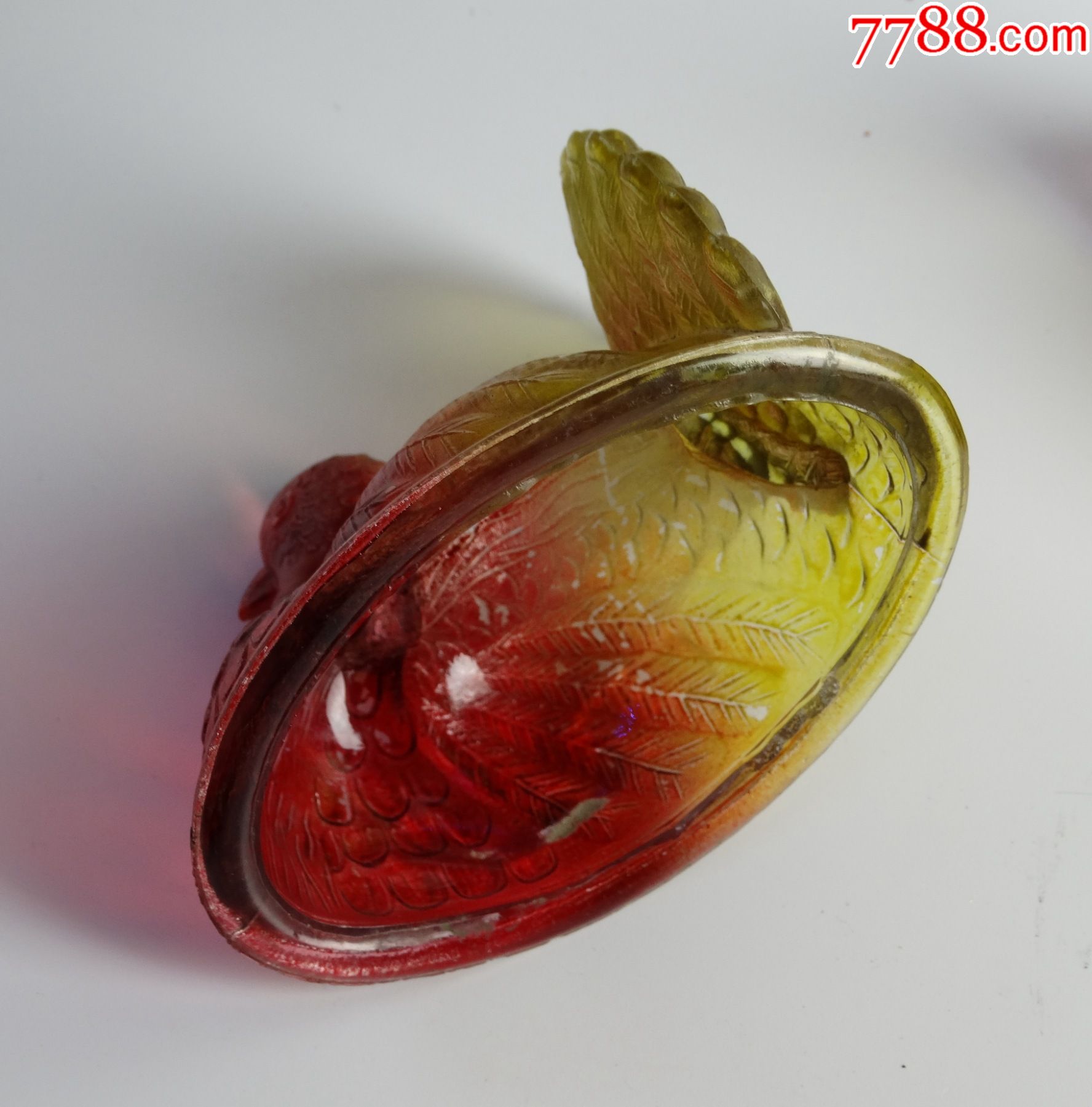 91#古玩老货真品包真包老清代彩色民国老琉璃鸳鸯鸟盖盒一对精品