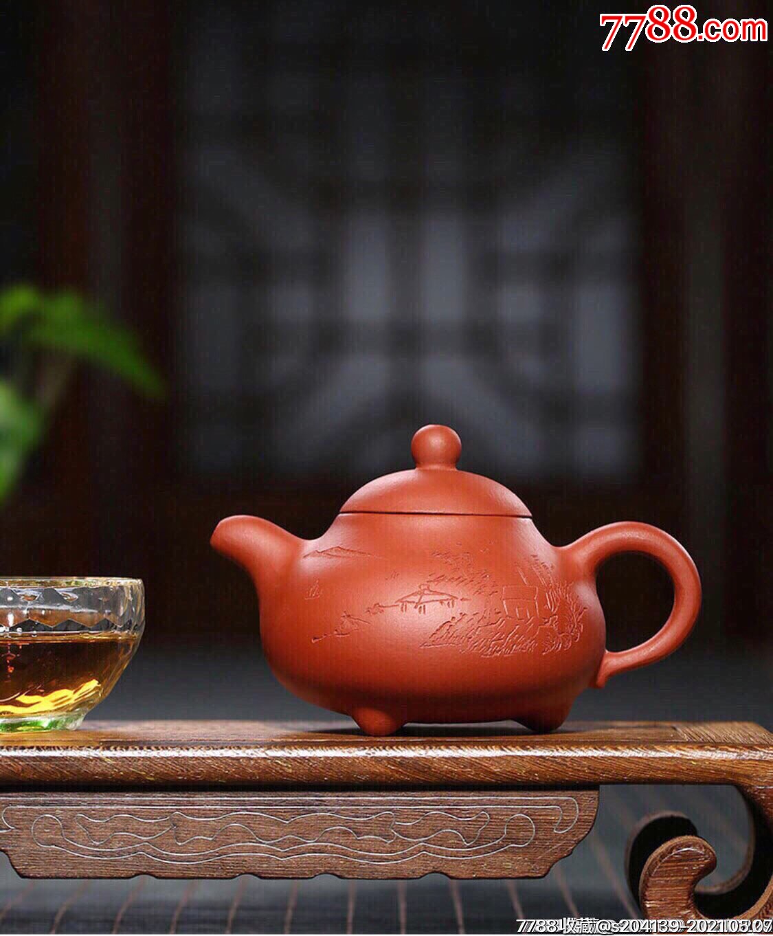 〈三足玉乳壶〉泥料原矿紫泥周婷-紫砂壶-7788紫砂壶