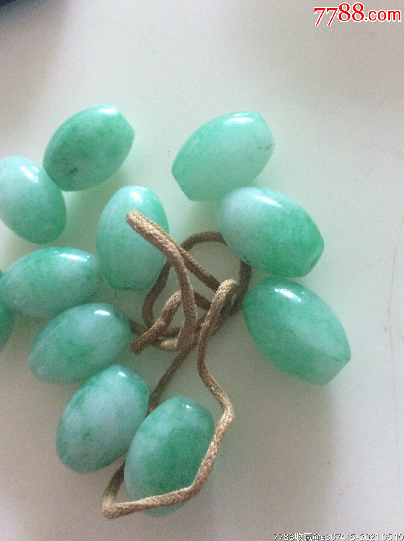 十一颗翡翠旧串珠,-价格:110元-au26382611-其他玉石/玉器 -加价-7788