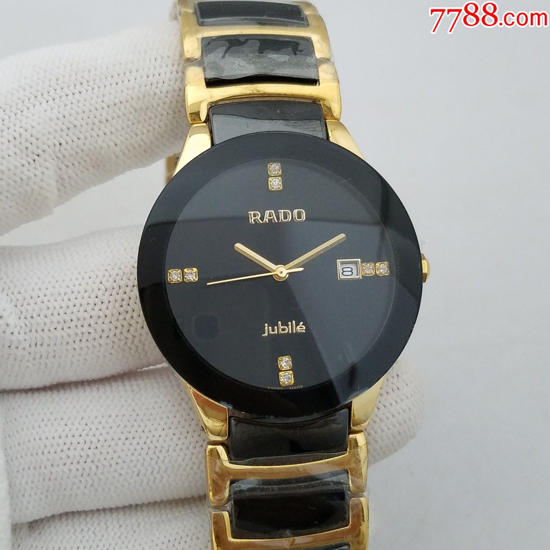 【全新】雷达电子男表【独特陶瓷间金表款】【闪钻金刻度金针金字】