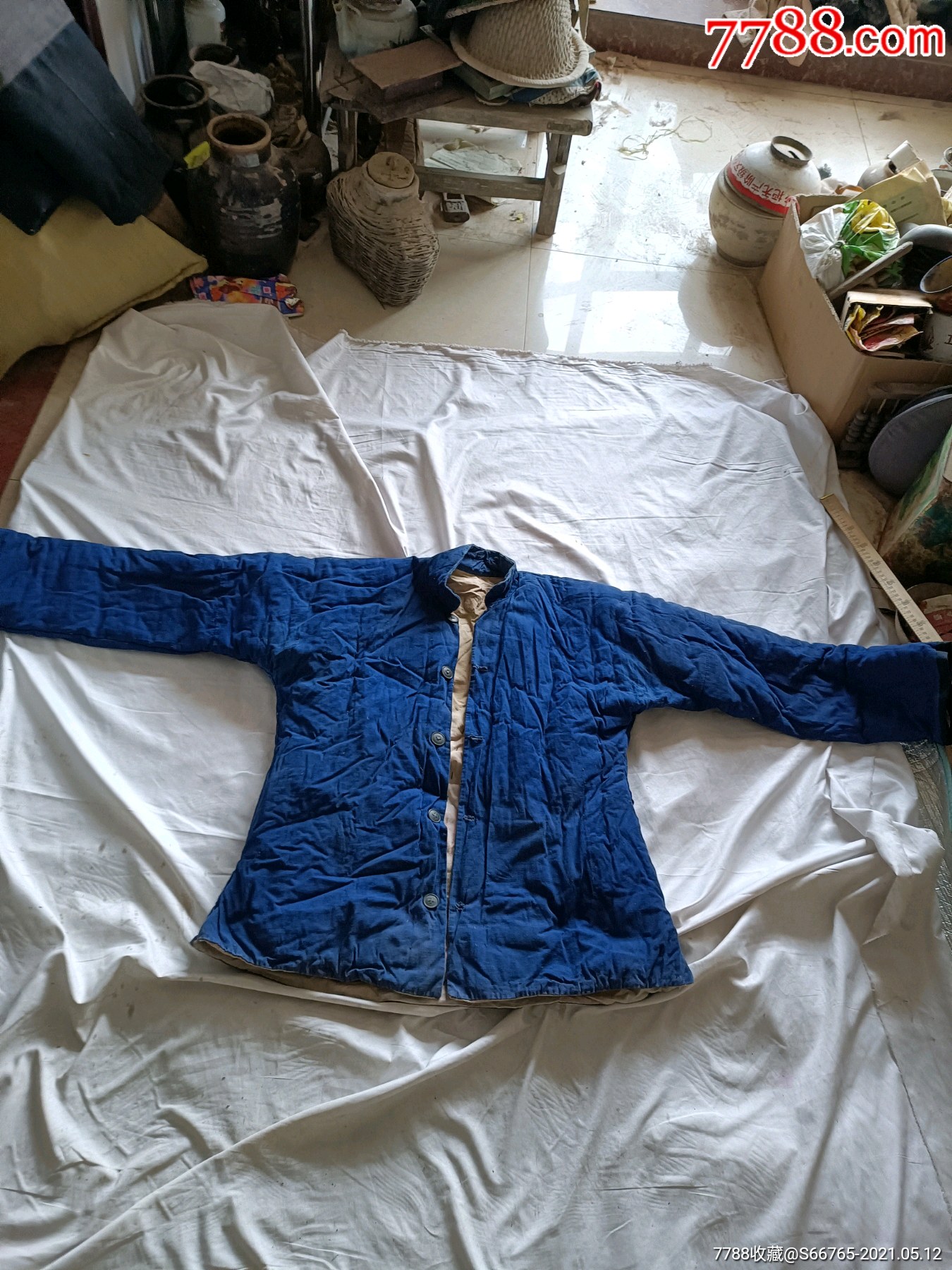 怀旧50年代老蓝布铁路上衣