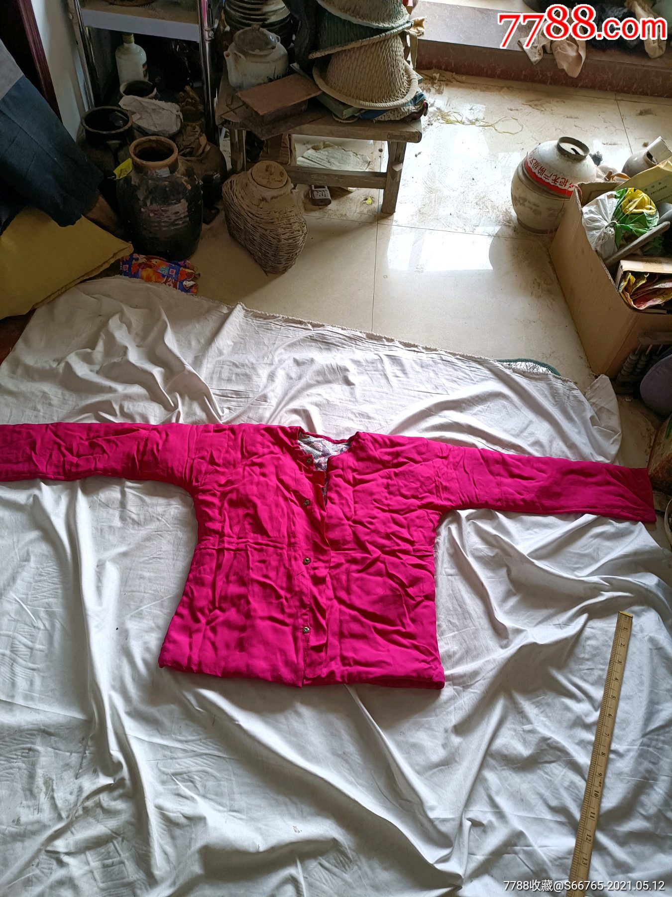 怀旧民国老粉绸缎棉袄