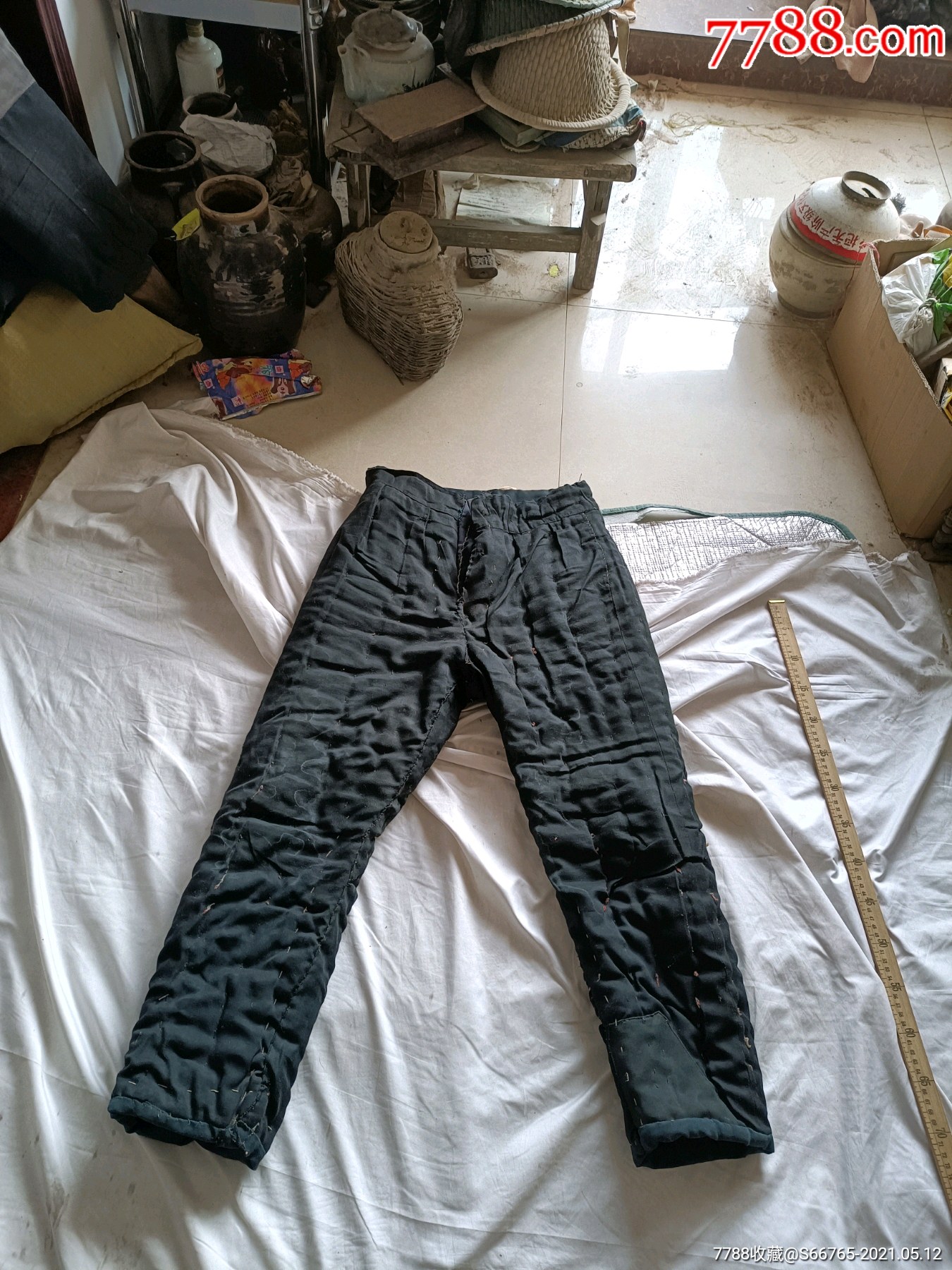 怀旧老黑布两面穿棉裤