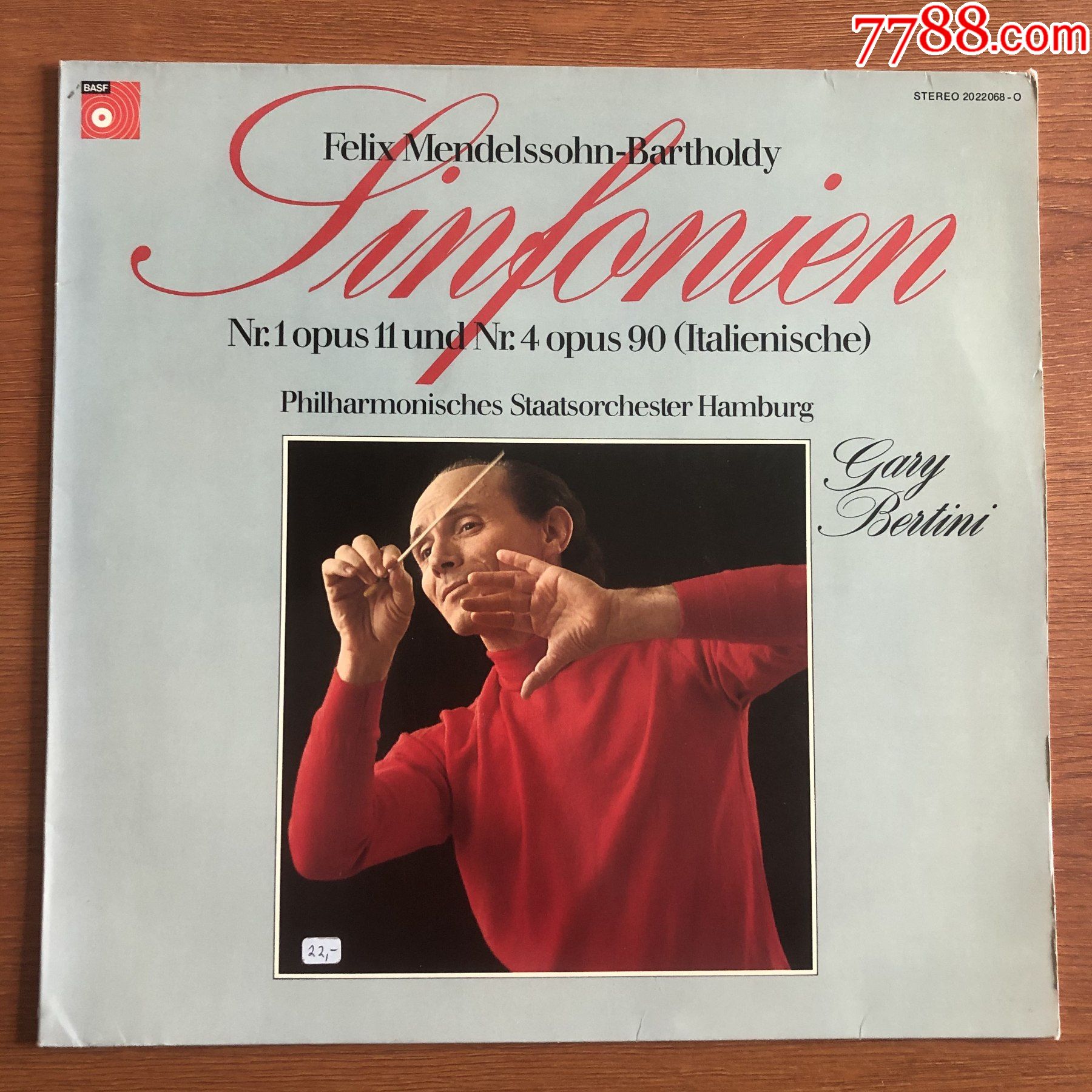 门德尔松·巴托尔迪-交响乐第1/11/4号作品90-12寸黑胶lp-b21
