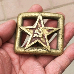  strong>苏维埃党徽的铜腰带扣 /strong>_铜杂件_及古堂