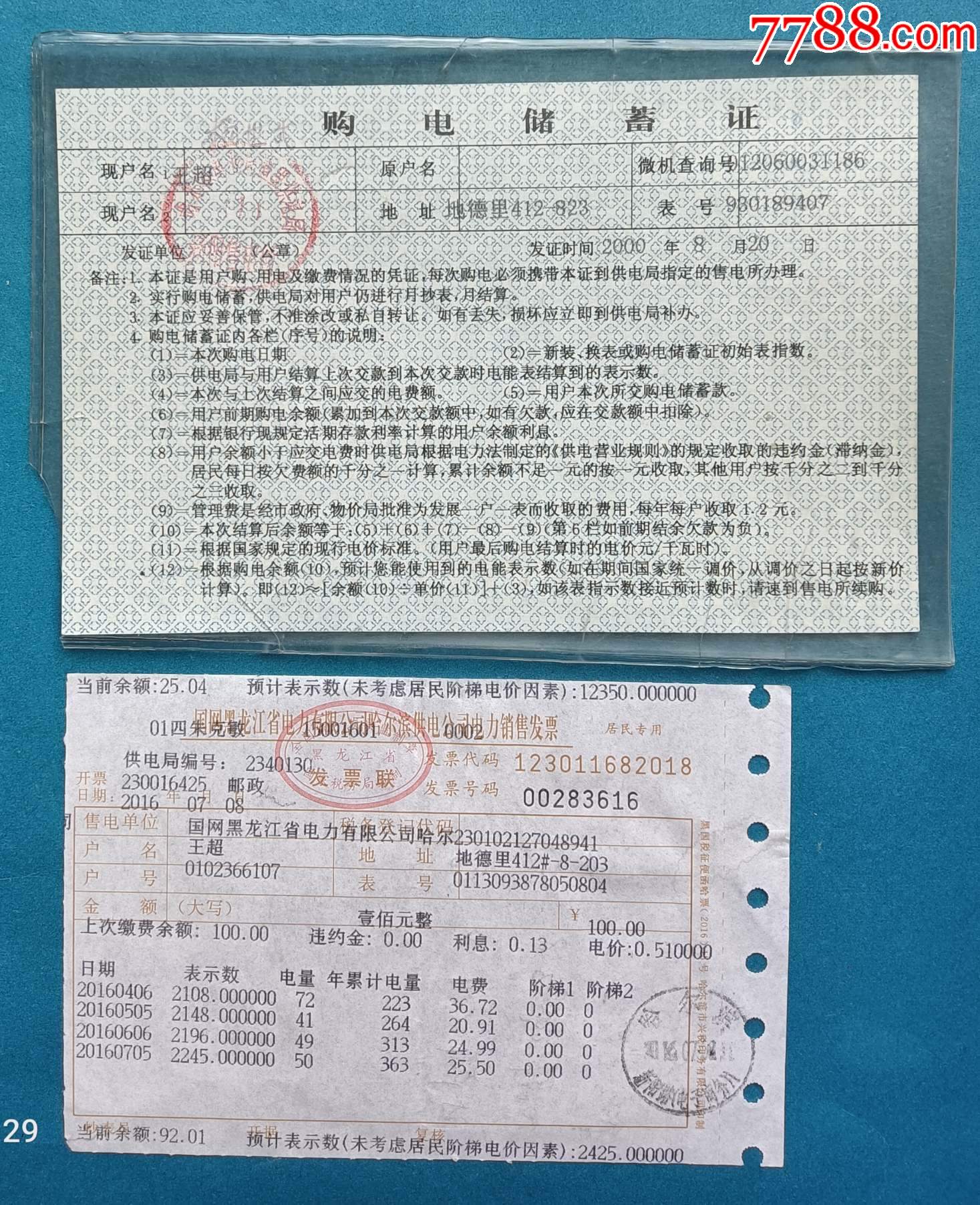 国网黑龙江省电力有限公司哈尔滨供电公司电力销售发票