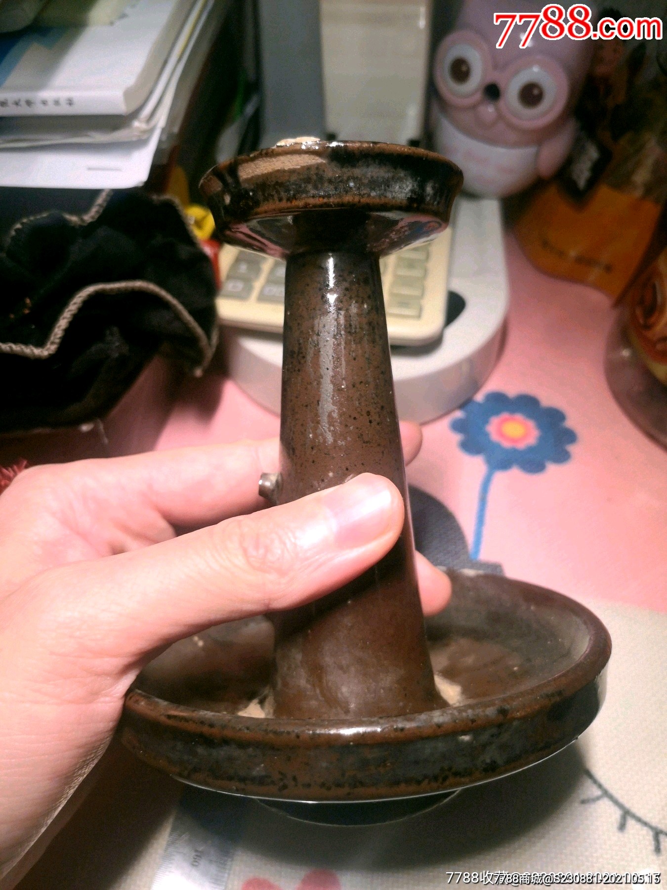 老油灯,紫金釉,清末左右