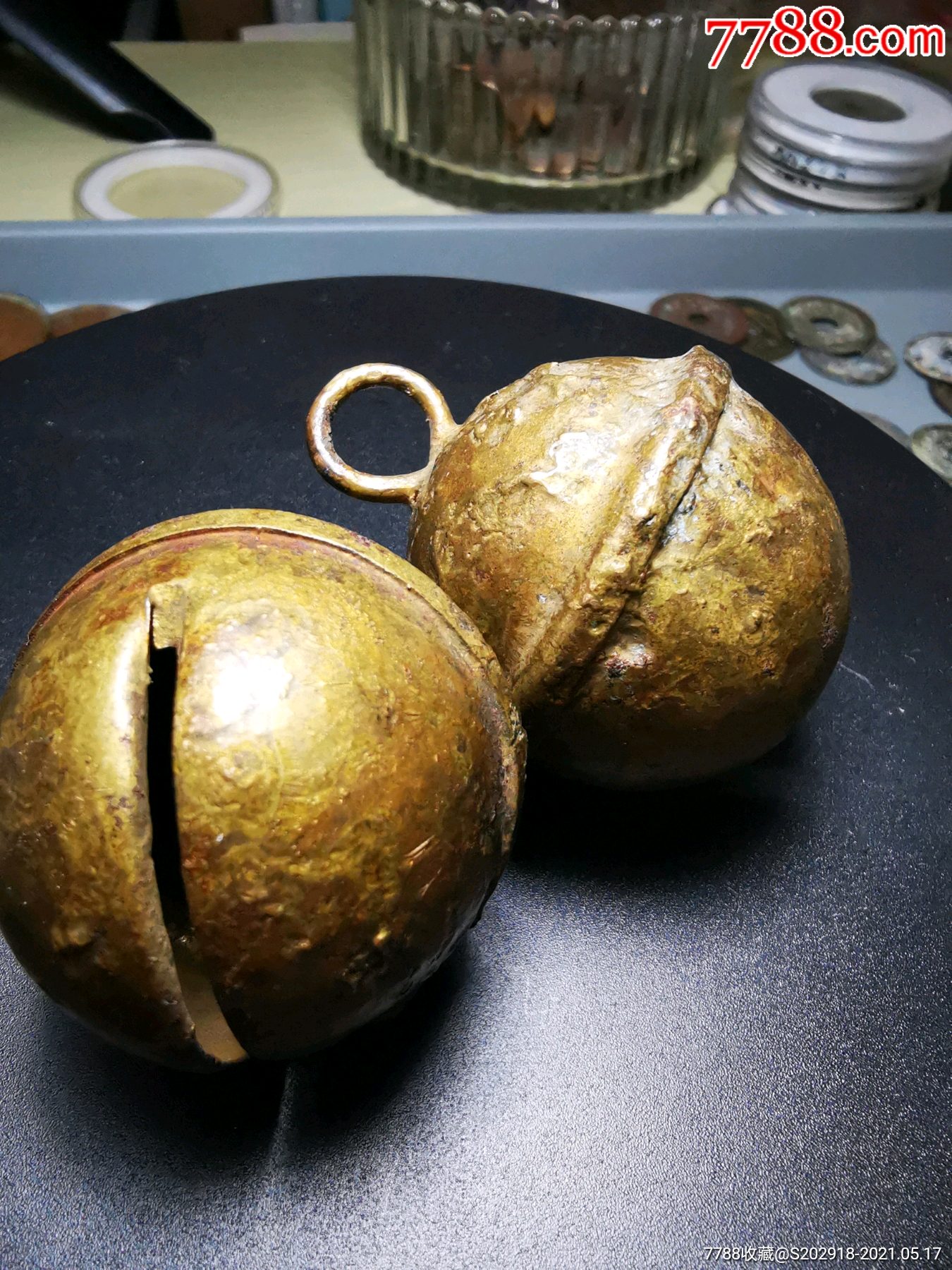 茶马古道马帮老铃铛驼铃一对黄亮美品