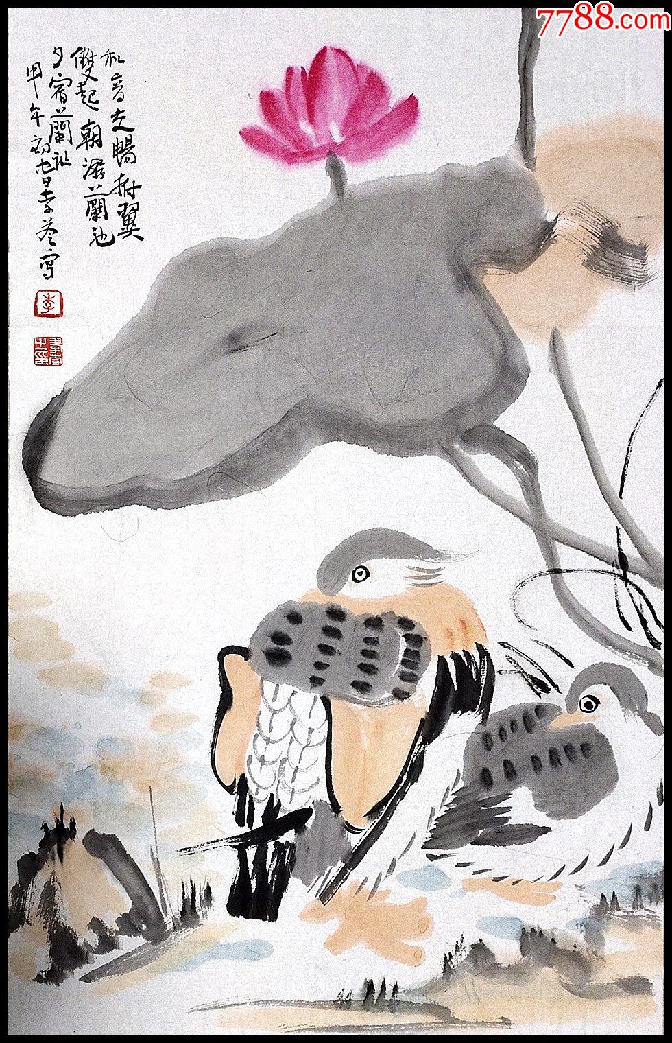 天津美术学院中国画系教授【李孝萱】花鸟-花鸟国画原作-7788收藏