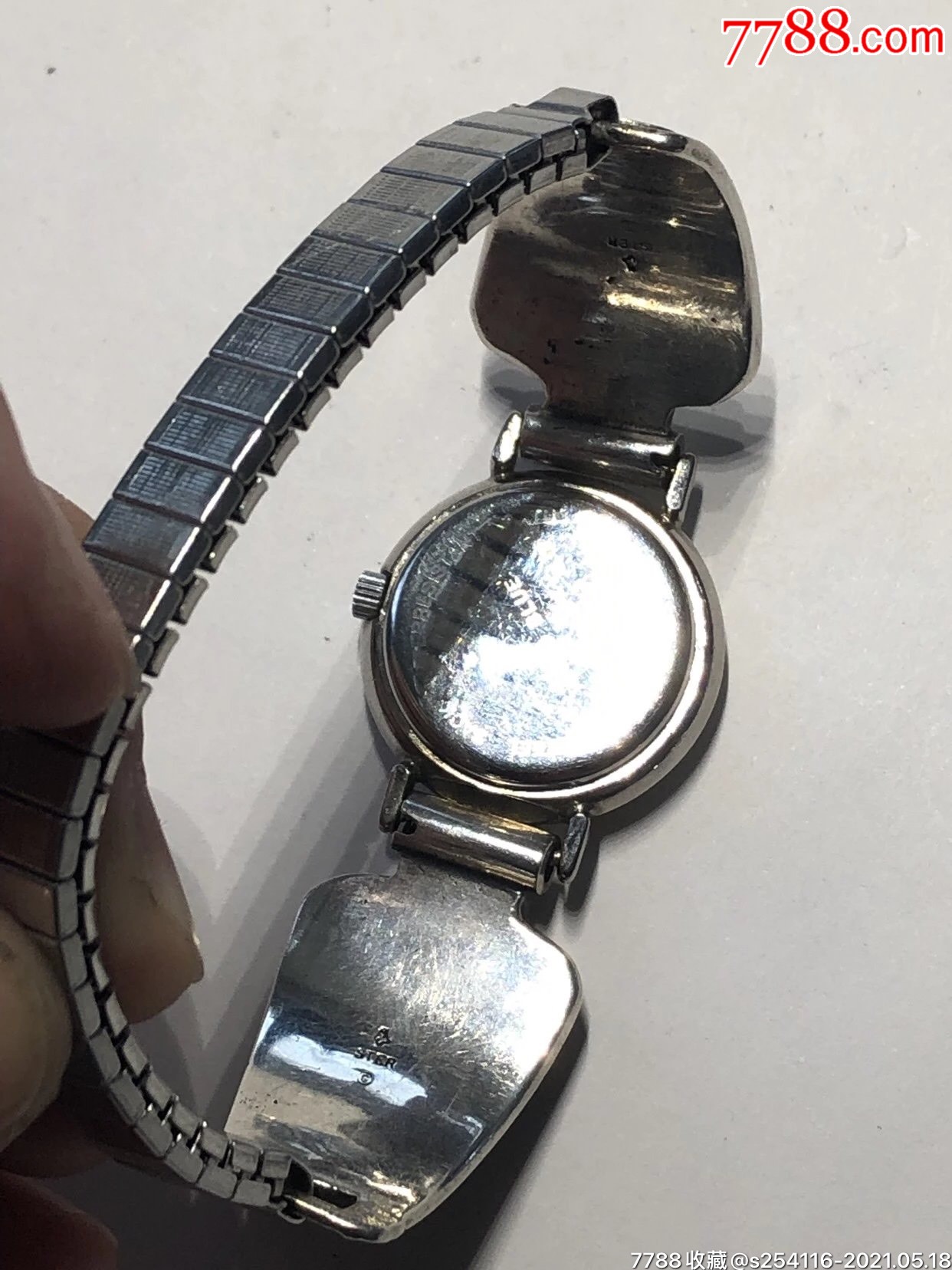 法国品牌clioblue石英女表纯银表链表盘直径22mm厚6mm重2648克时