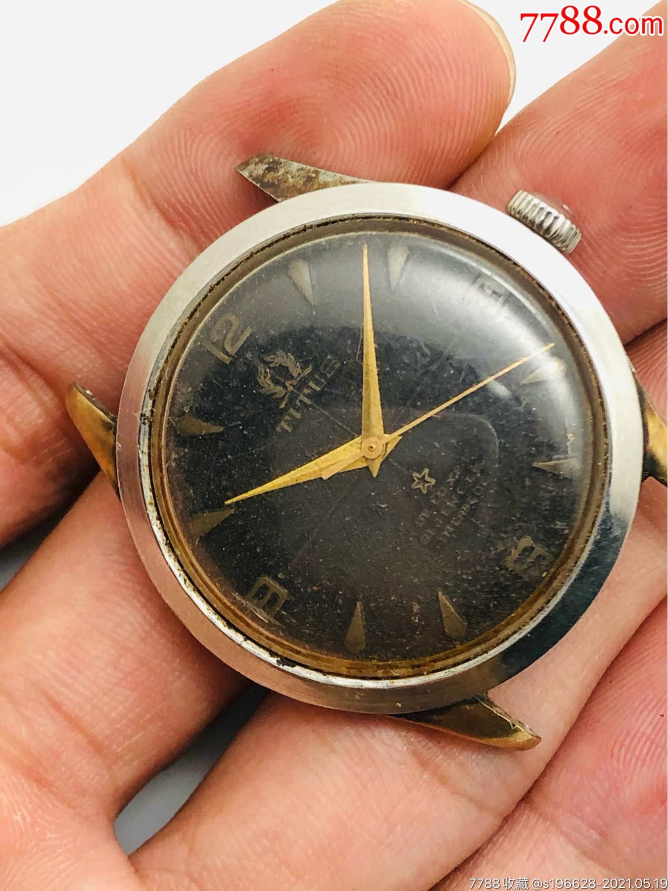 瑞士铁达时机械男表(实金表耳,缺少一个)