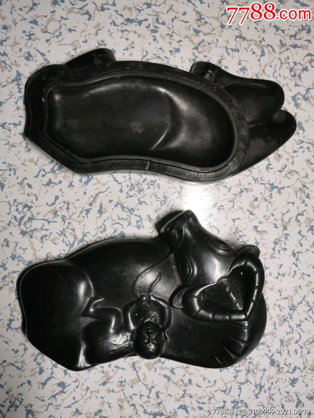黑色泥砚?老水牛造型.文房四宝砚台.