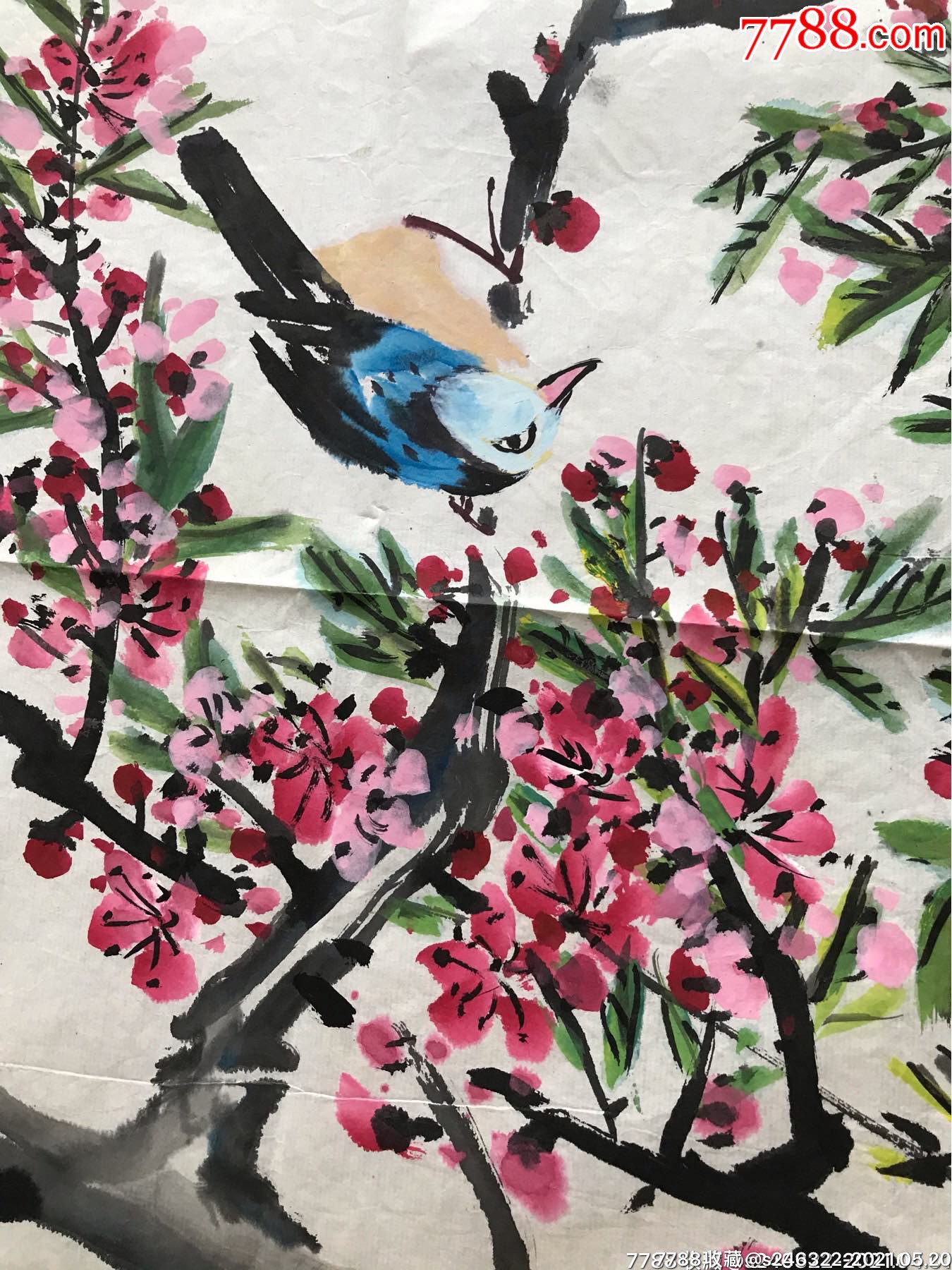 首页 拍卖 花鸟国画原作 >> 田孝康"山雀桃花"保真