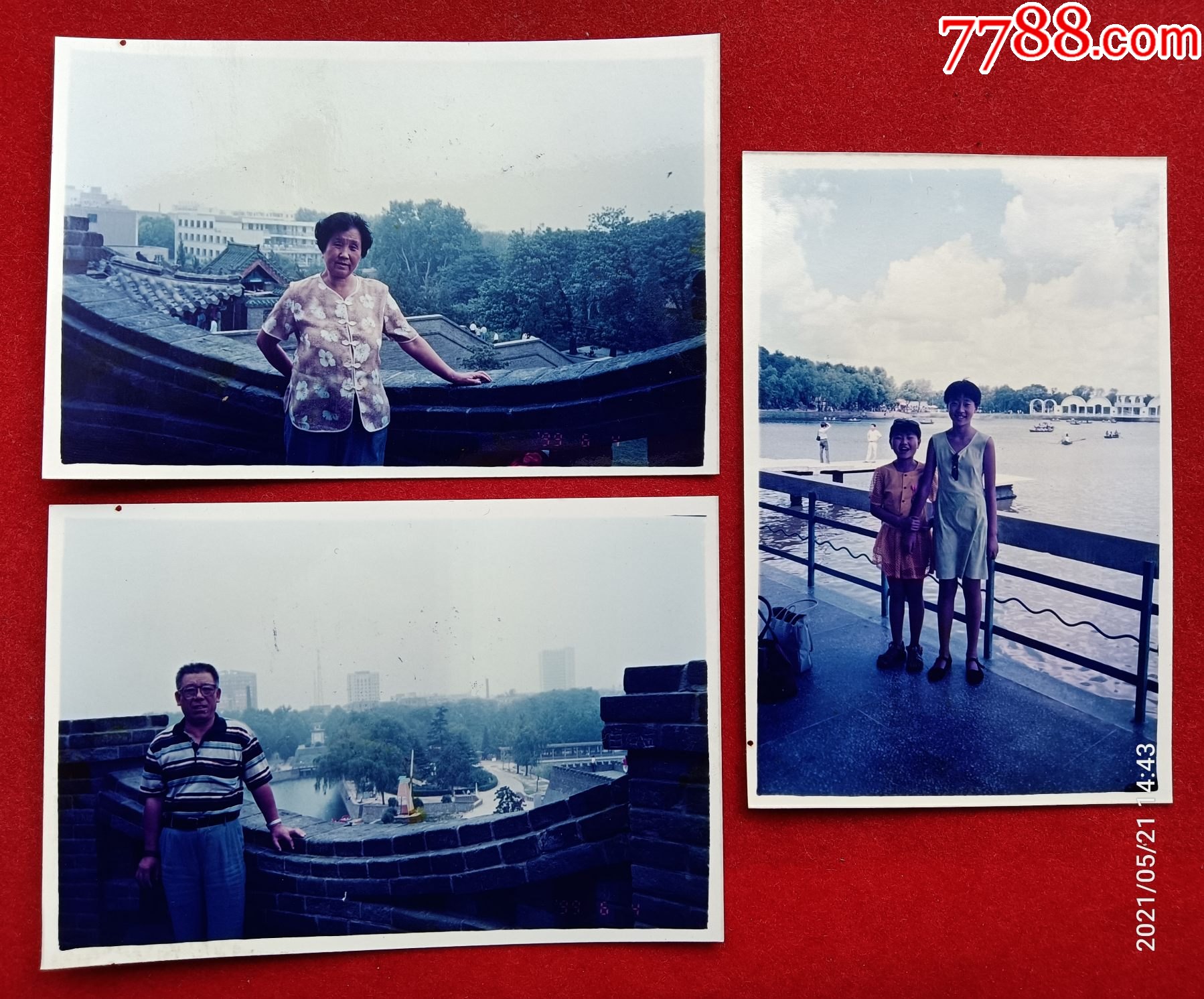 老照片3枚:1999年的河北邯郸点将台,哈尔滨太阳岛水阁云天