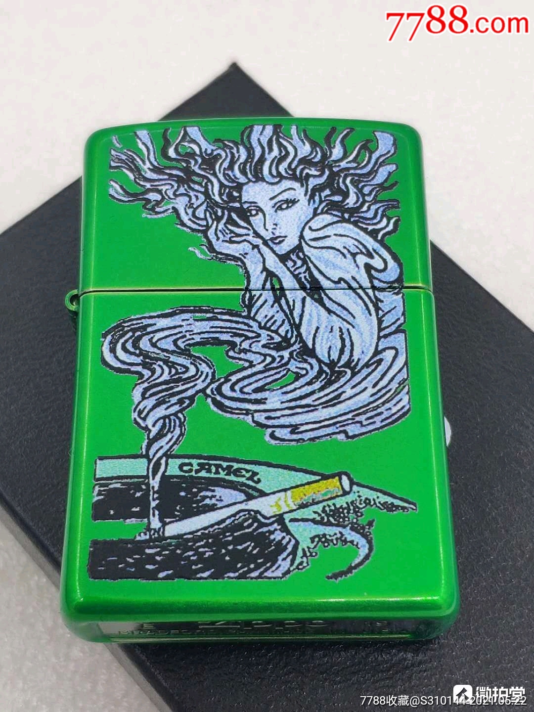 zippo钢琴漆双面骆驼女妖