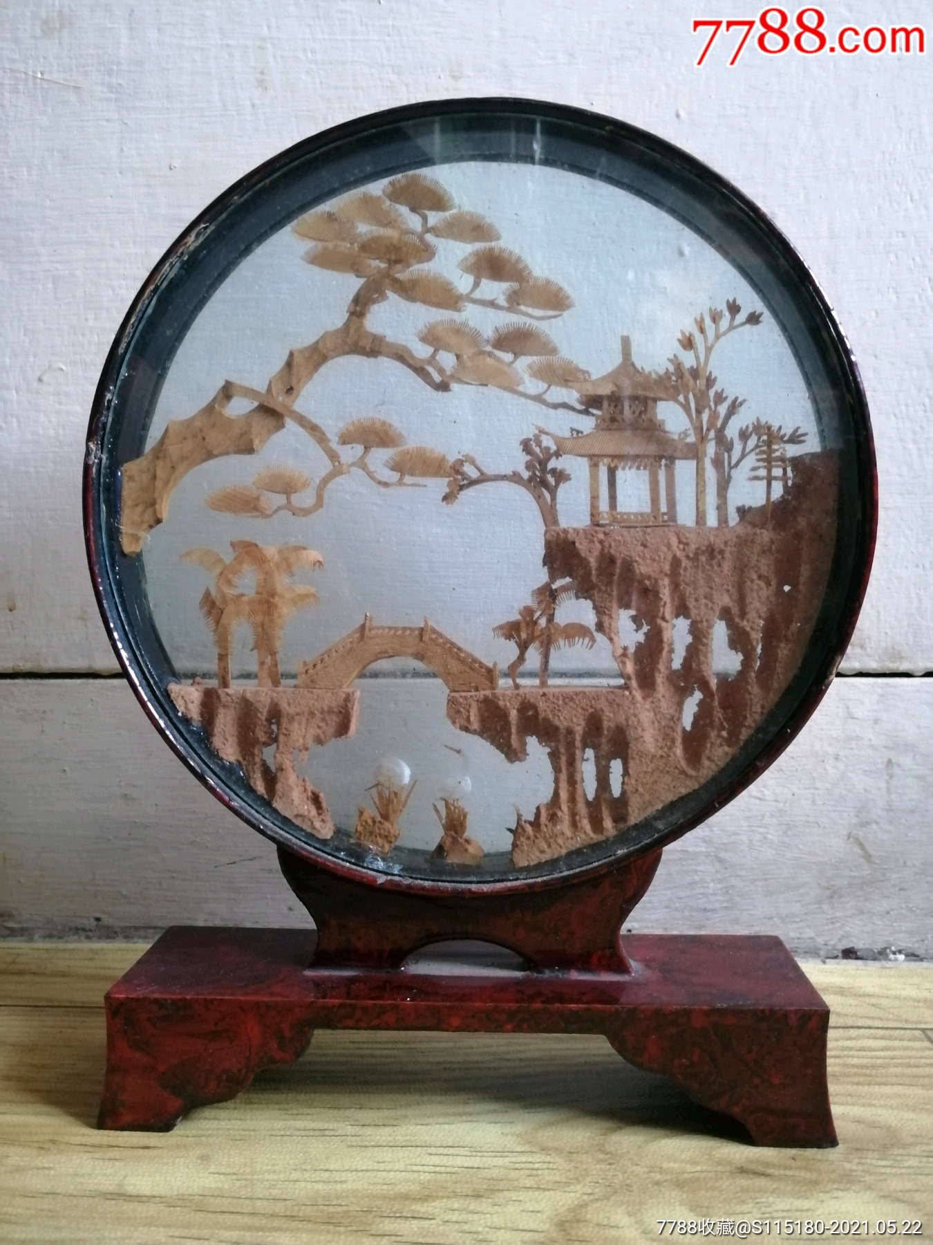 70年代软木雕-价格:100元-au26512797-木雕摆件 -加价-7788木艺