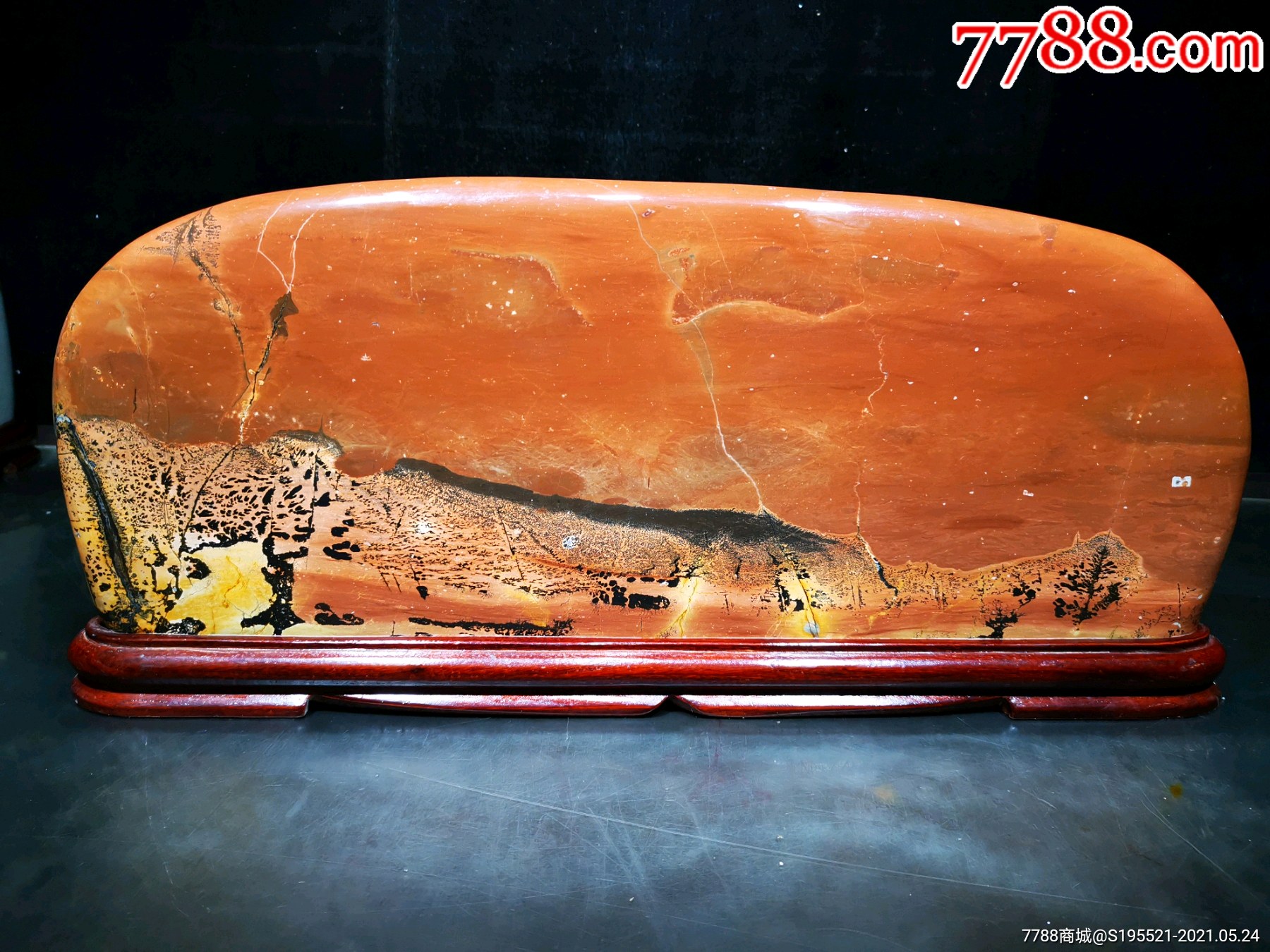 天然原石国画石草花石摆件_价格499元_第1张