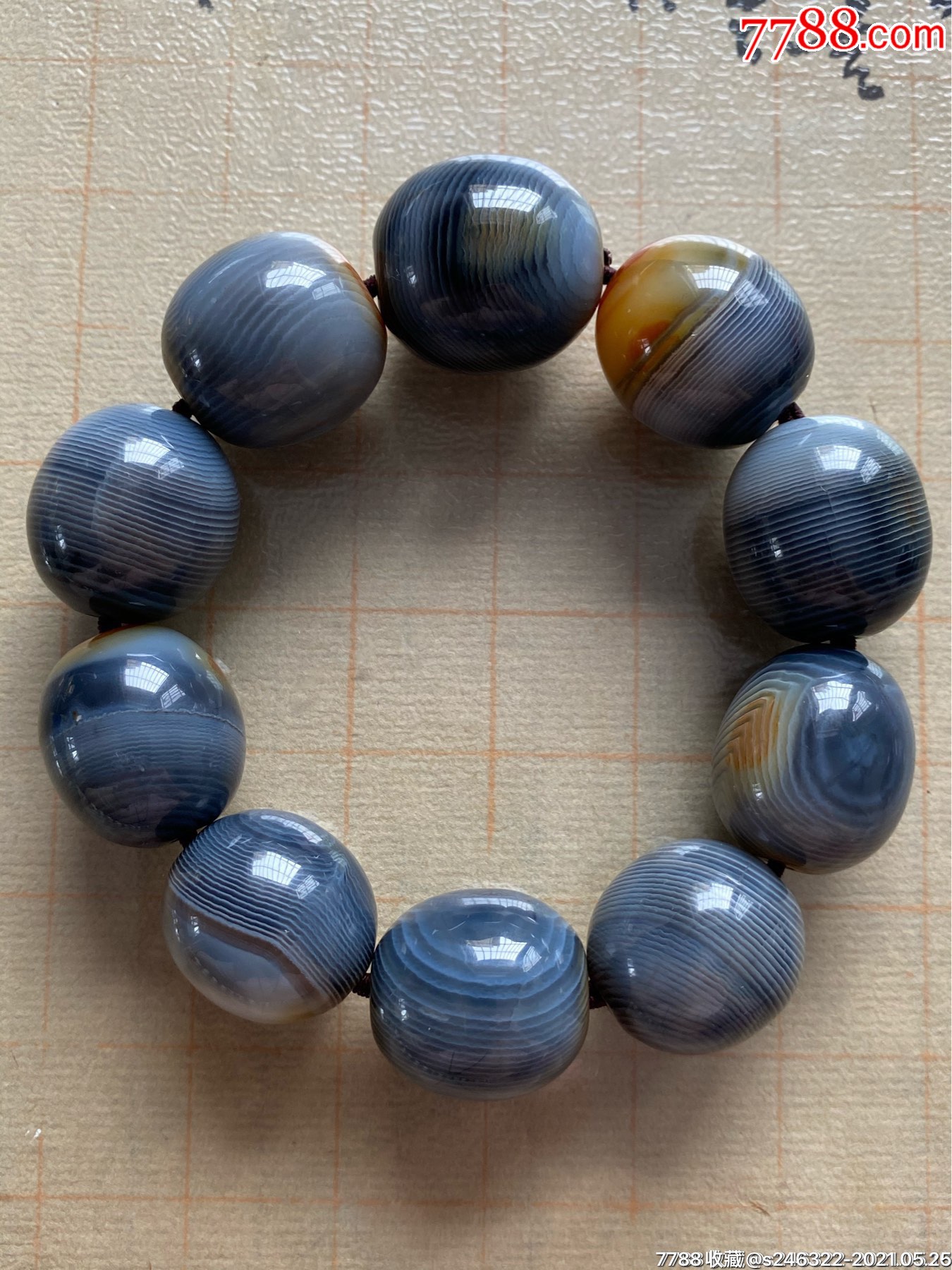 精品天然原矿缠丝玛瑙佛珠手串