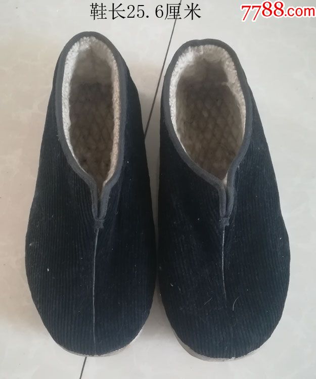 条绒千层底老布棉鞋