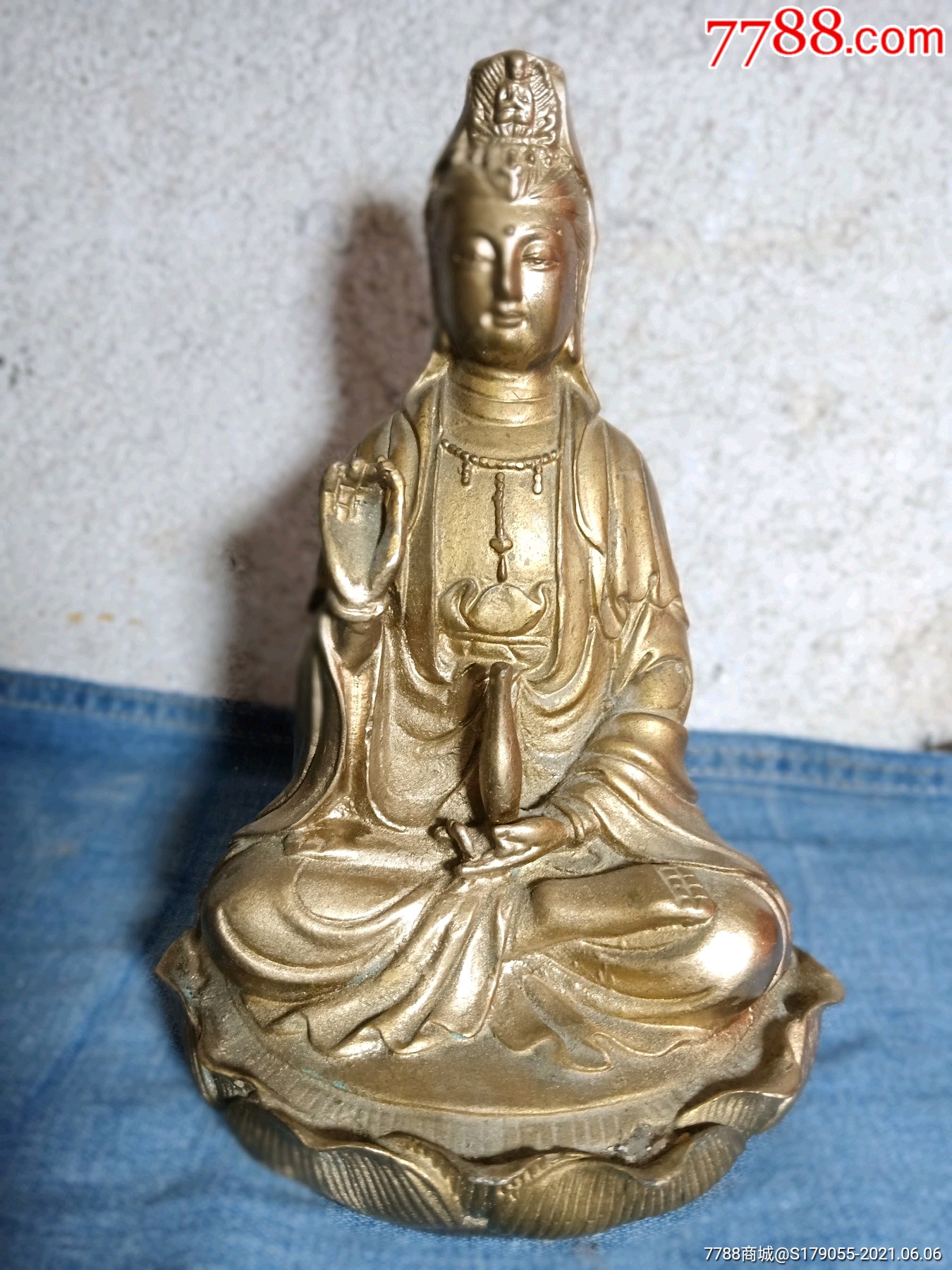 黄铜观音佛像-价格:86元-au26677307-铜像/铜佛像 -加价-7788人民币
