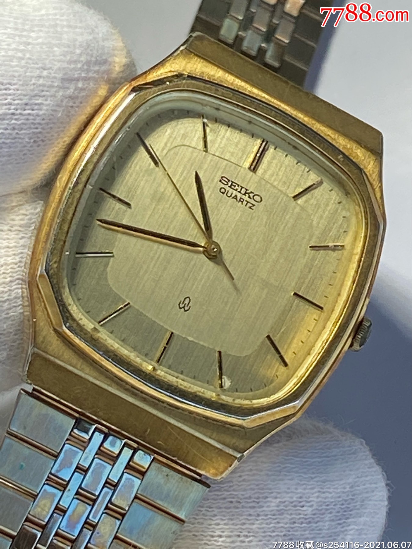 日本原装正品精工石英男表镀金表盘3238mm超薄6mm走时精准保真正品