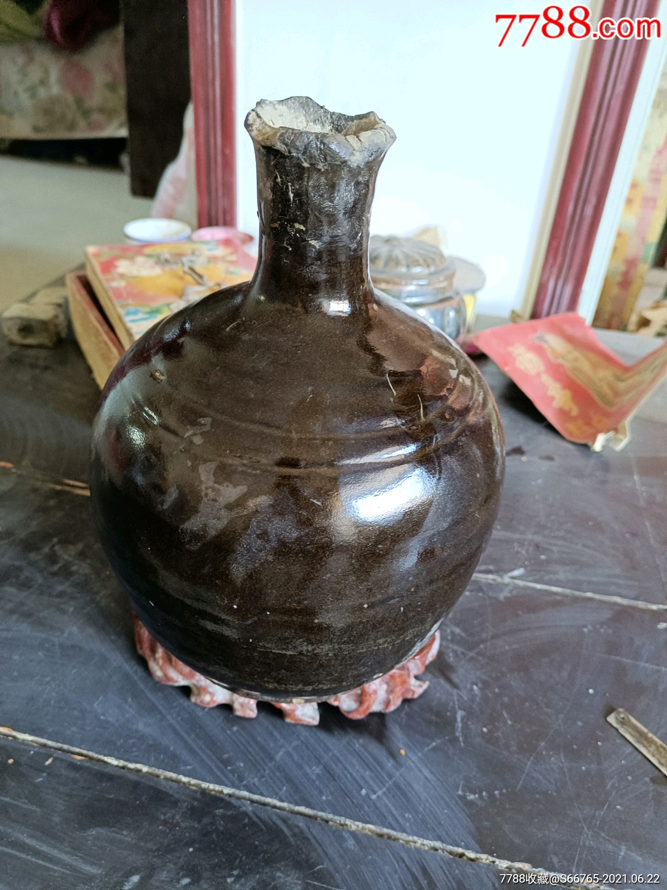 怀旧老窑磁州窑黑釉瓶