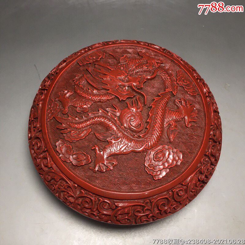 剔红漆器龙纹盒子