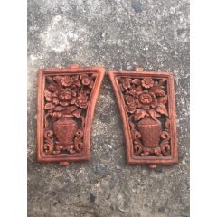 50年代木雕花板一對(au27065302)_農夫山泉有點咸