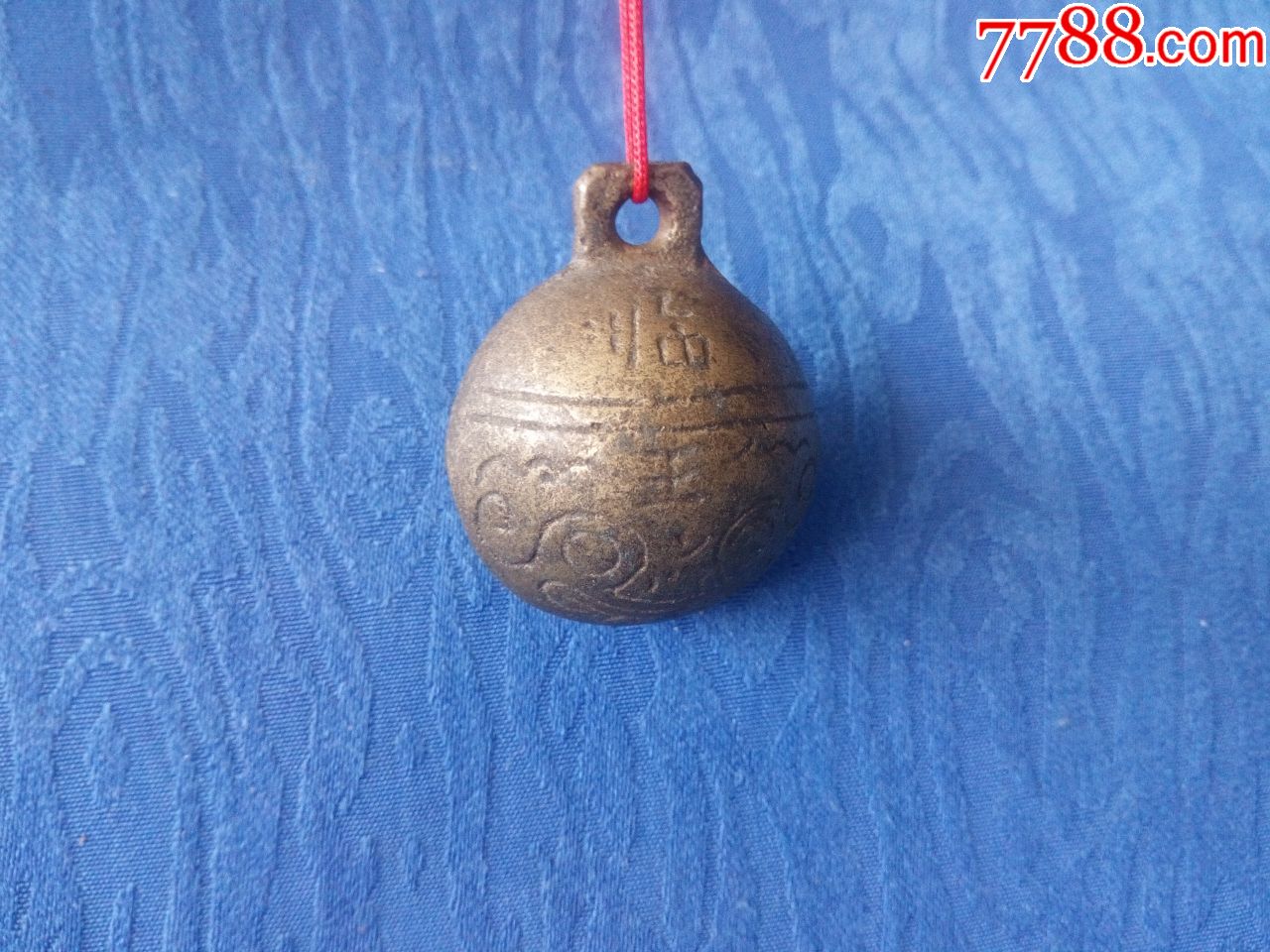 清代虎头纹饰临记款黄铜**铃铛舞龙狮必须有虎头铃铛_价格399元_第1张