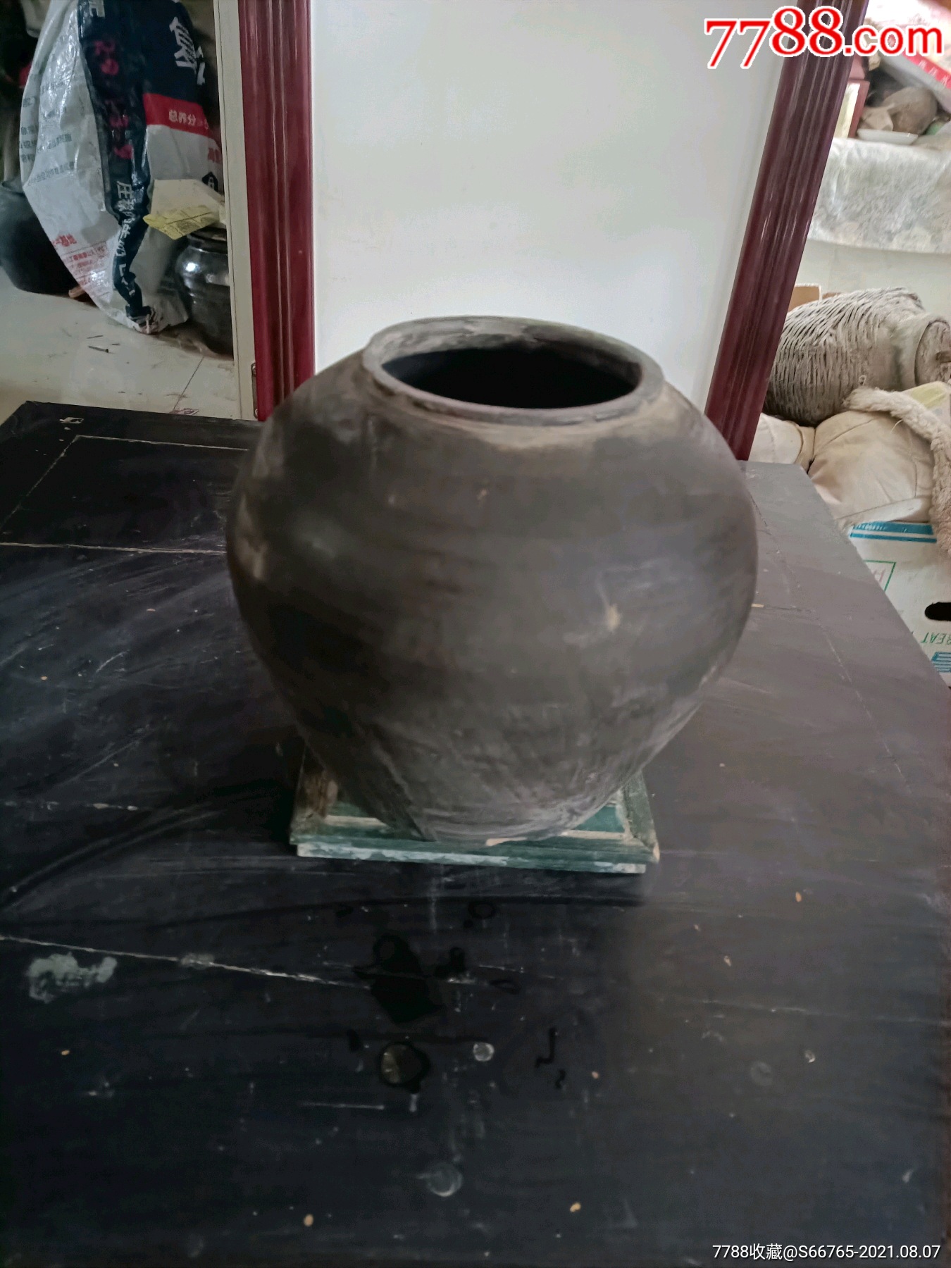 怀旧民国老灰陶罐_价格40元【燕的古玩店】_第1张