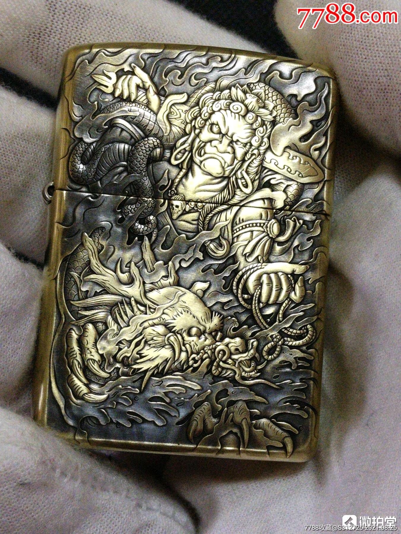 zippo打火机鬼王签名盔甲不动明王之宝煤油打火机