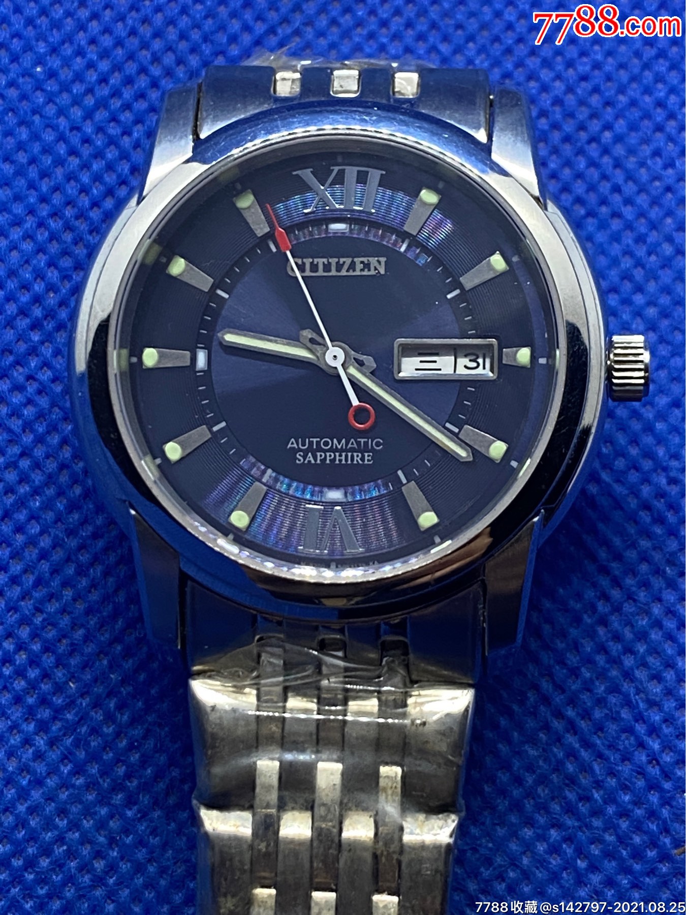 全新全钢蓝宝石镜面西铁城自动机械表,表径连把头43mm,走时正常_手表