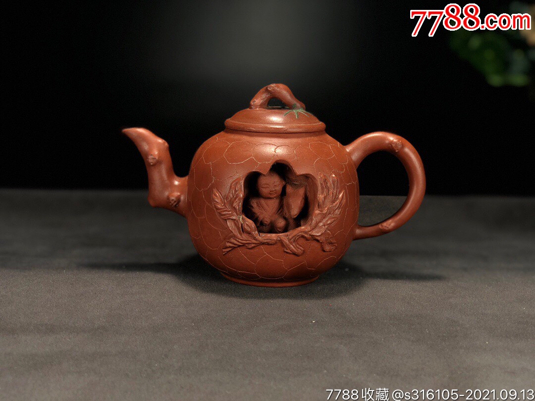 品名童子寿桃壶底款邵友亭泥料降坡泥孔位独孔尺寸厘米112