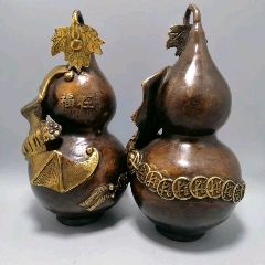 实心八宝葫芦貔貅摆件福禄葫芦铜器