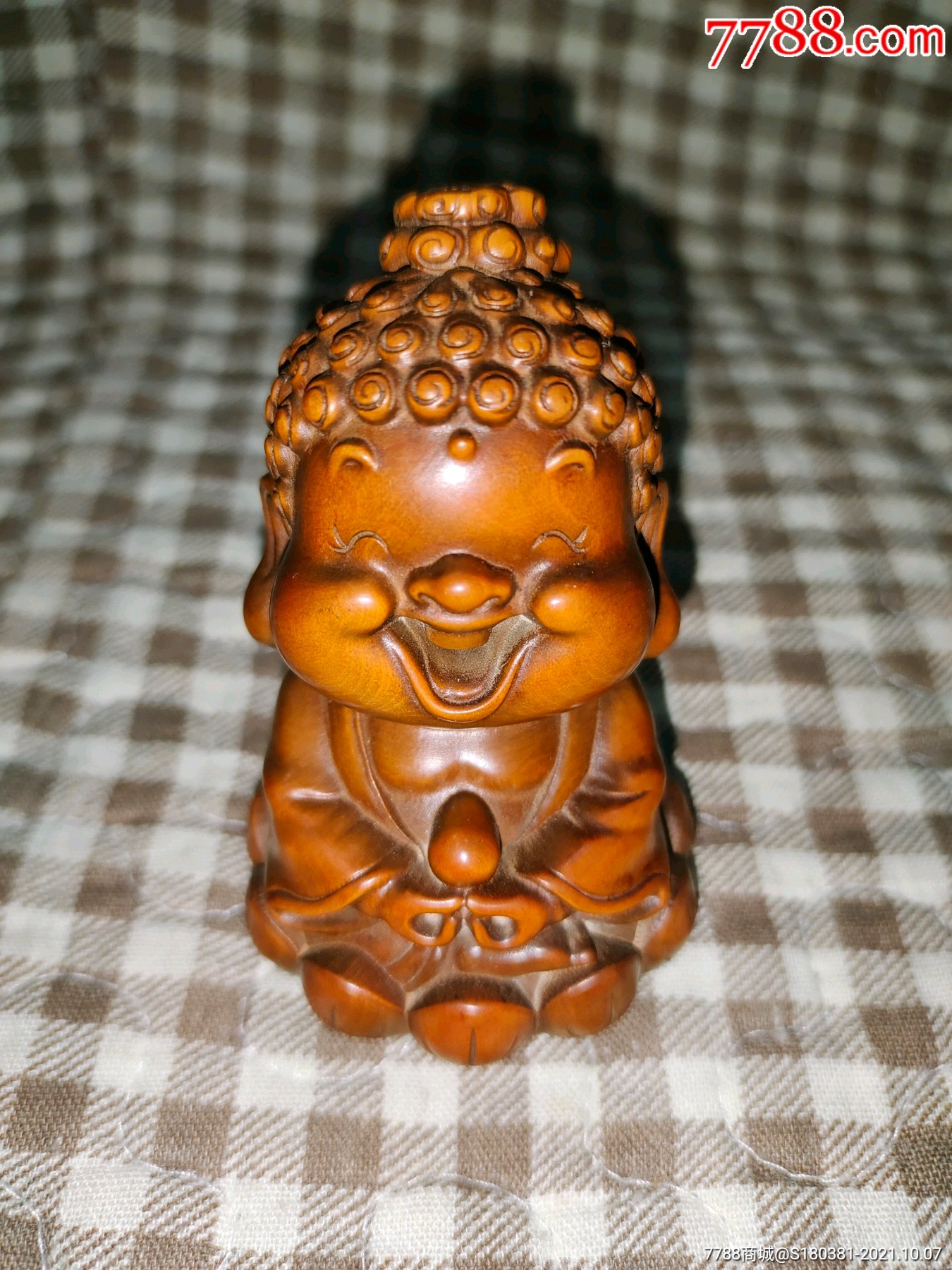 小叶黄杨木雕刻宝宝佛笑口常开小佛实木雕摆件_木雕摆件_古筝婵羽【7788收藏__收藏热线】