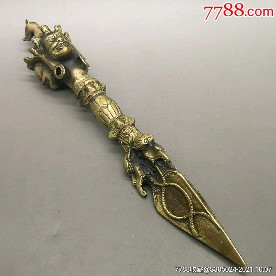 精品黄铜器金刚杵撅金刚撅降魔杵马头明王三面普巴杵宗教用品-价格:198元-au27925171- 其它佛/道藏品 -加价-7788收藏__收藏热线