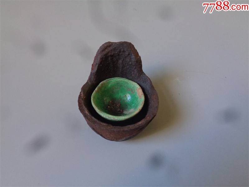 清代小铁油灯一套2件