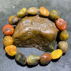 精美阿拉善多寶石原石手串一條