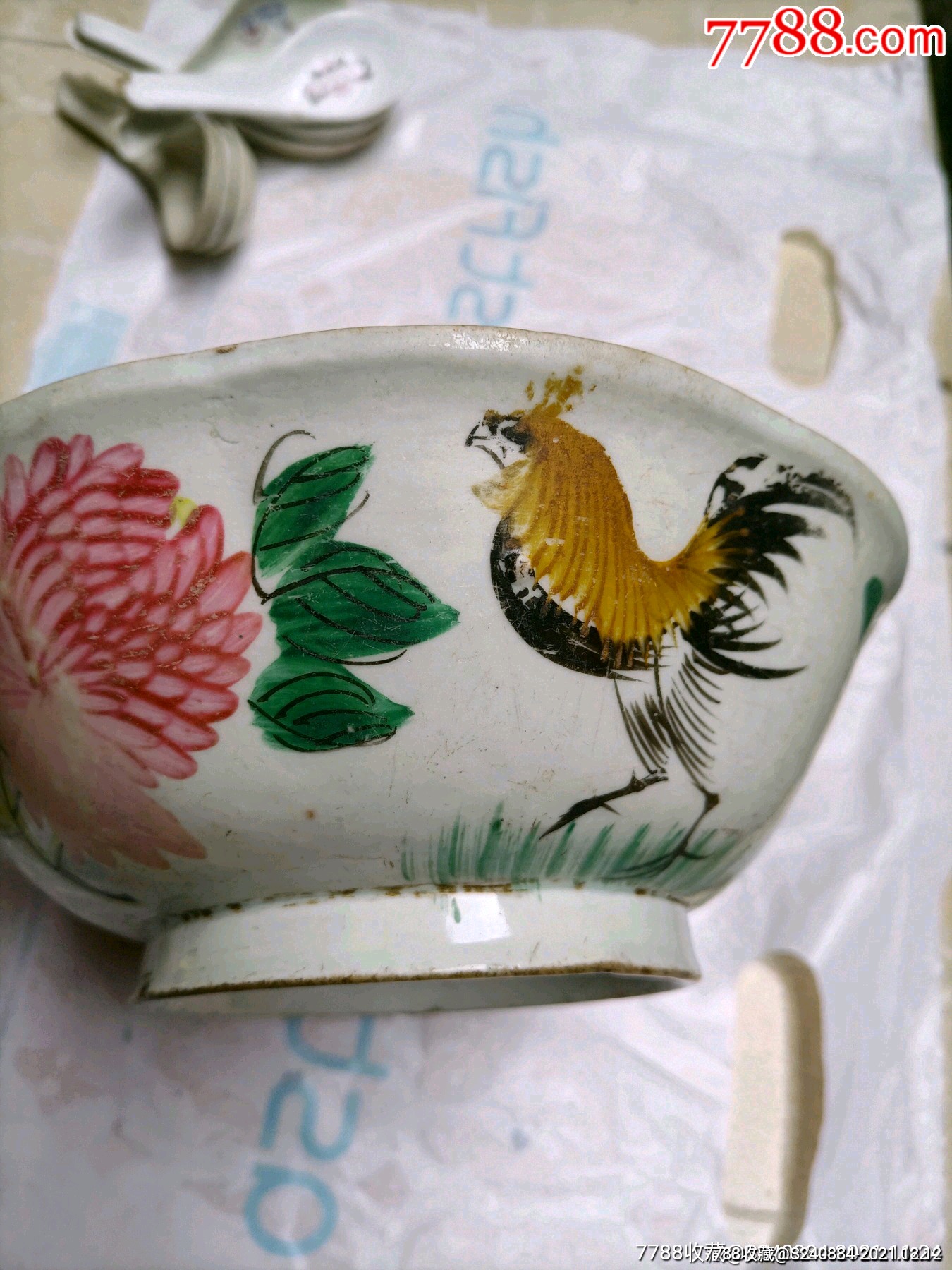 粉彩大鸡公碗直径20.5厘米_价格18元_第1张