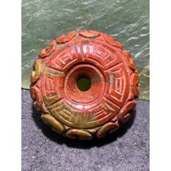 精美戰(zhàn)國紅瑪瑙雕刻回紋平安扣一顆！