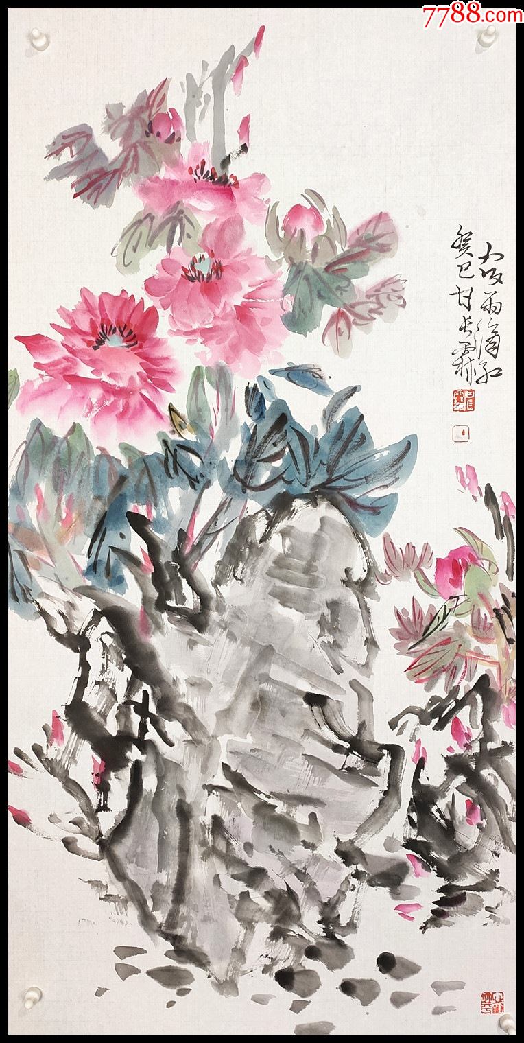 中国美术家协会会员,国家一级美术师【甘长霖】花卉_花鸟国画原作