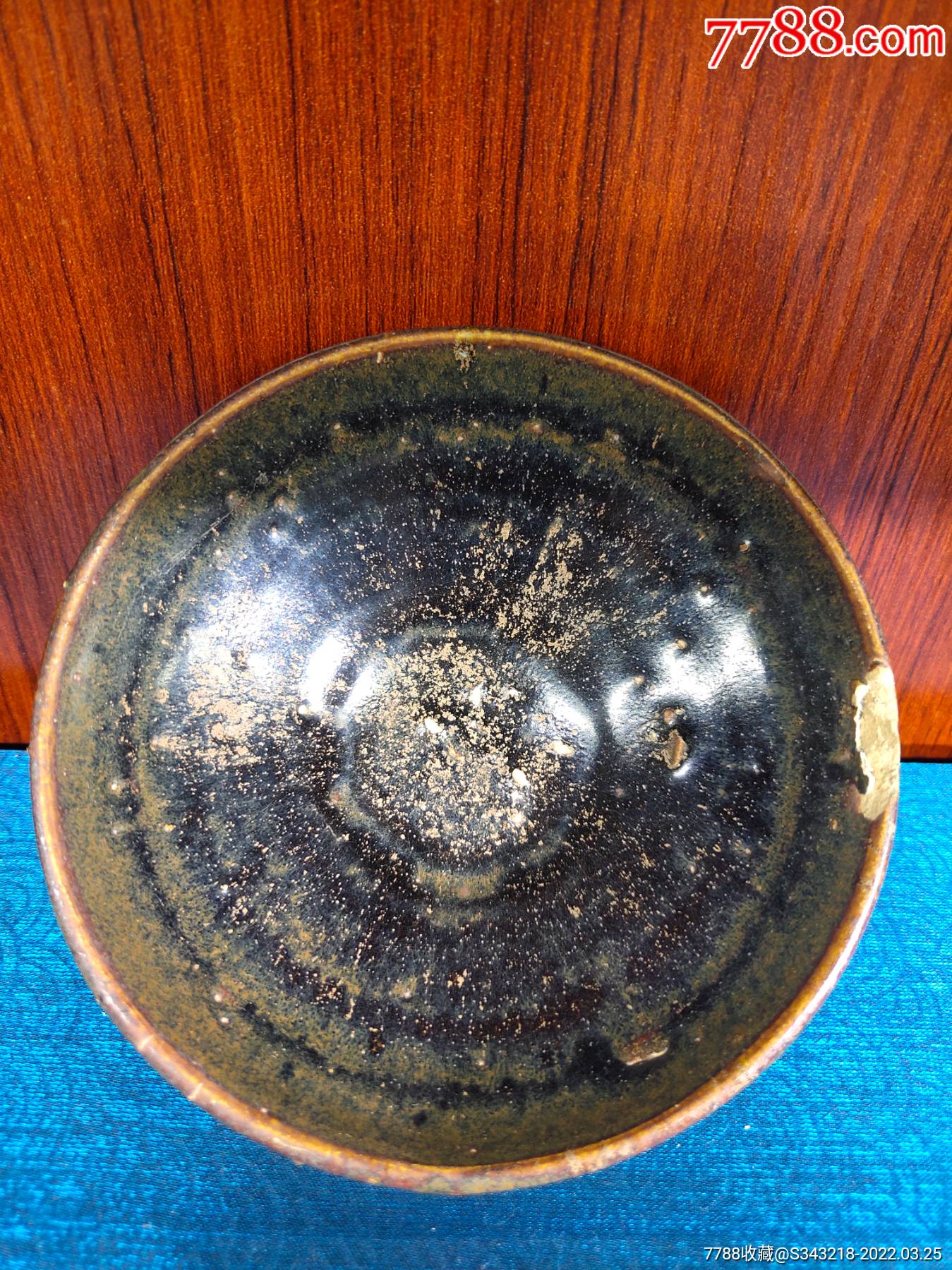 宋代建窑系茶洋窑窑变釉浅腹盏釉水好（带窑变），适合金缮大漆