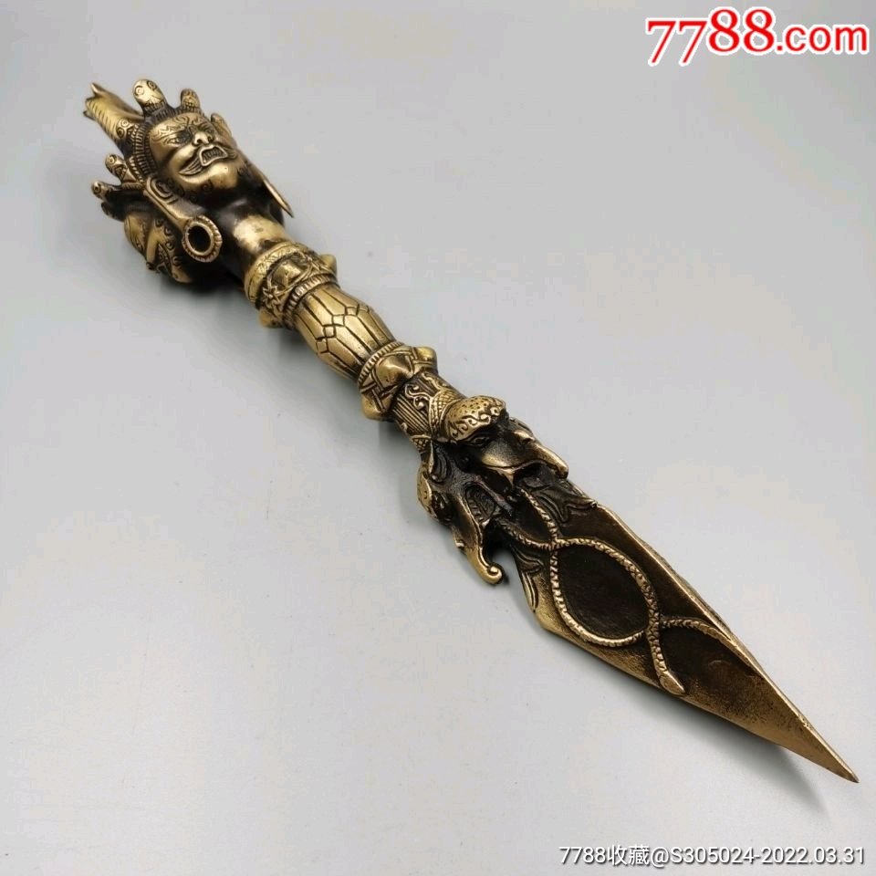 精品纯铜金刚杵撅金刚撅降魔杵马头明王三面普巴杵宗教用品法器-价格:180元-au29684864- 其它佛/道藏品 -加价-7788收藏__收藏热线