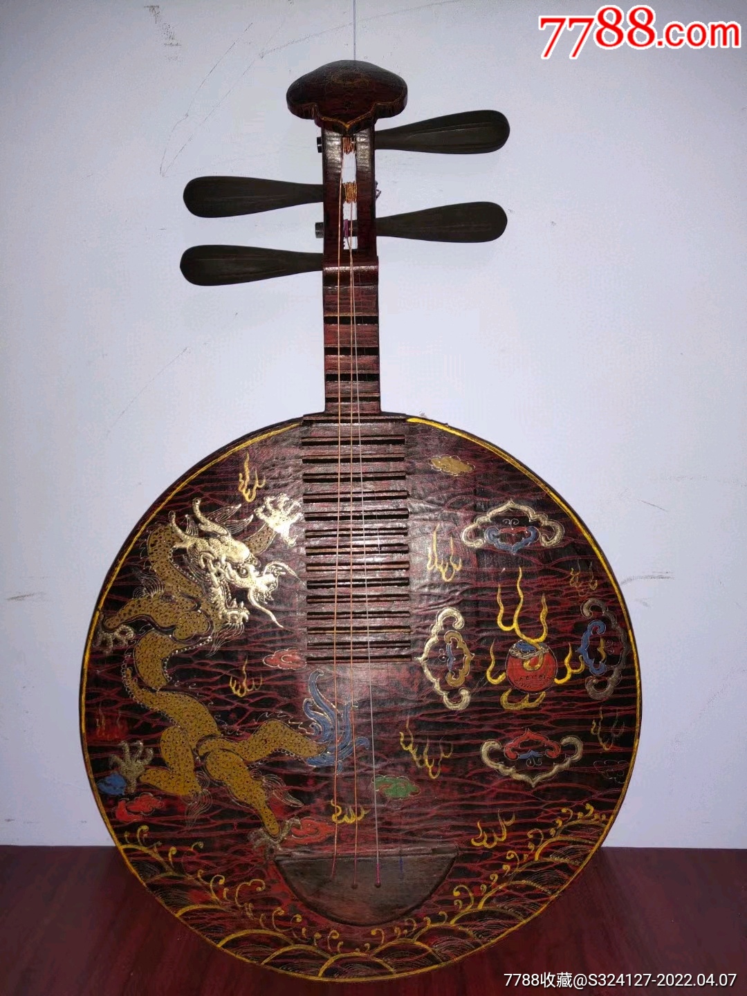 老木胎漆器阮琴_月琴/阮_图片鉴别_收藏价格_7788寿山石收藏